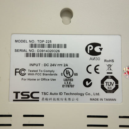 TSC 标签打印机 TDP-225 热敏条码打印机 带 USB 电缆的标签打印机