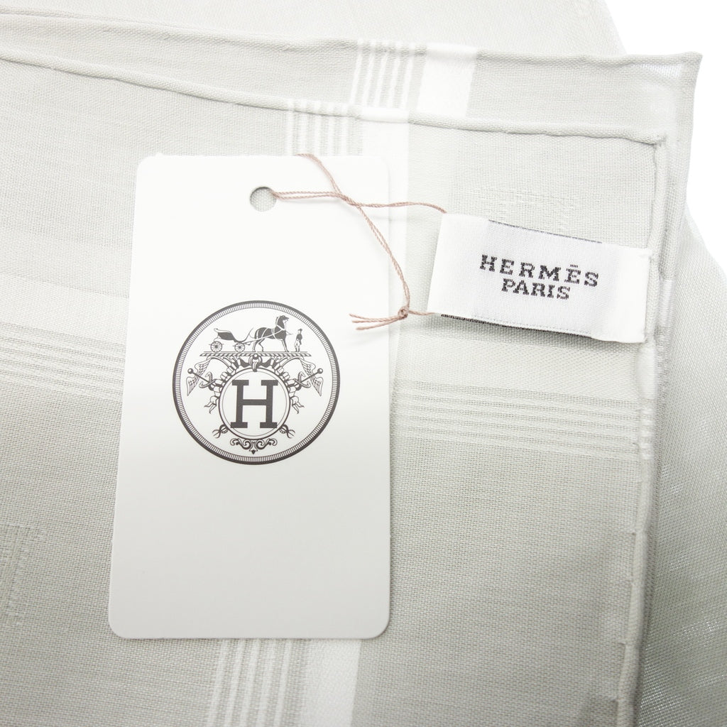 未使用◇エルメス ハンカチ コットン100% グレー系 箱付き HERMES