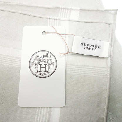 未使用 ◆爱马仕手帕 100%棉 灰色 带盒子 HERMES [AFI22] 