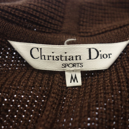 美品◆クリスチャン ディオール スポーツ ロングジャケット ニット カシミア混 レディース サイズM ブラウン Christian Dior SPORTS【AFB39】