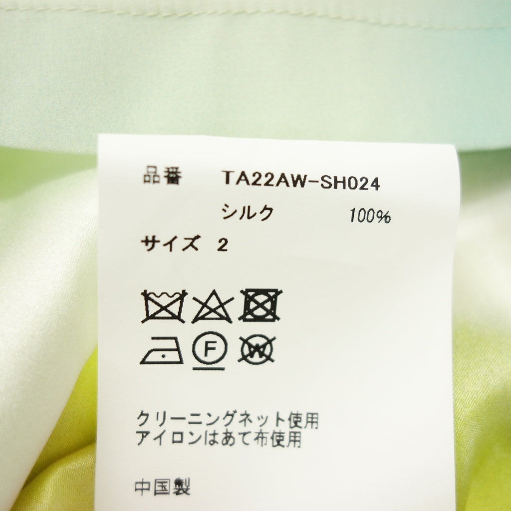 美品◆ターク 22AW 開襟シャツ シルク 総柄 メンズ マルチカラー サイズ2 TA22AW-SH024 TAAKK【AFB2】