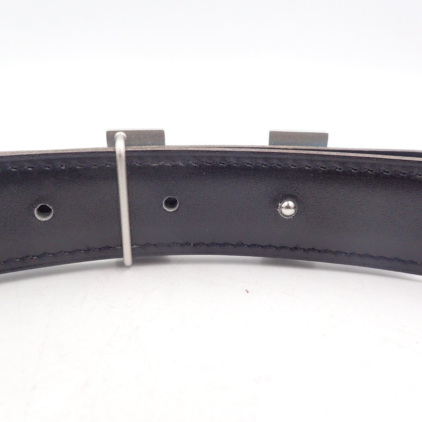 Good condition ◆Hermes leather belt H belt Mini Constance Silver hardware □E carved [AFI18] 