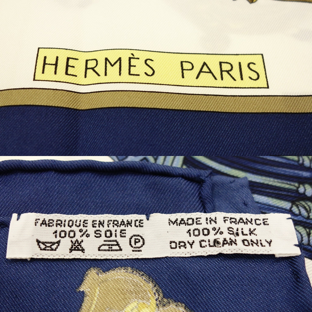 Hermes 围巾 Carre 90 丝绸 LES CLES Key 海军蓝 HERMES [AFI20] [二手] 