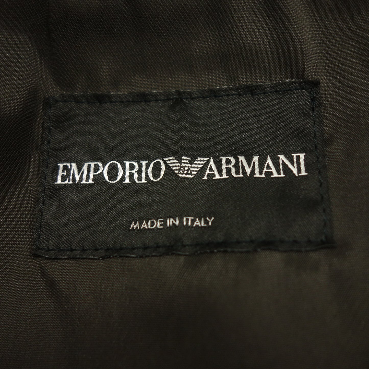 美品◆エンポリオアルマーニ ライダースジャケット レザー メンズ サイズ46 ブラック系 EMPORIO ARMANI【AFG1】