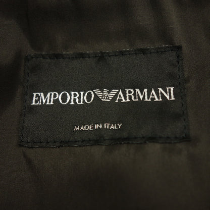 美品◆エンポリオアルマーニ ライダースジャケット レザー メンズ サイズ46 ブラック系 EMPORIO ARMANI【AFG1】