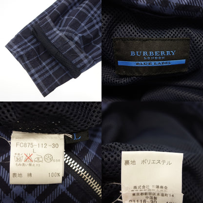 Used◆Burberry Blue Label Blouson FC875-112-40 Stand Collar Hooded Nova Check Blue L Men's BURBERRY BLUE LABEL [AFA10] 