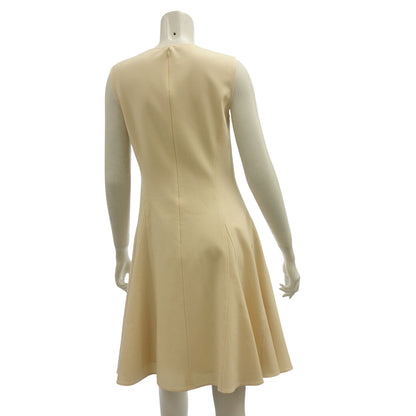 Good condition ◆ ADEAM 41496 Sleeveless dress cotton beige ladies size 2 ADEAM [AFB2] 