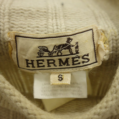 Hermes Wool Knit Sweater High Neck Men's S Beige HERMES [AFB18] [Used] 