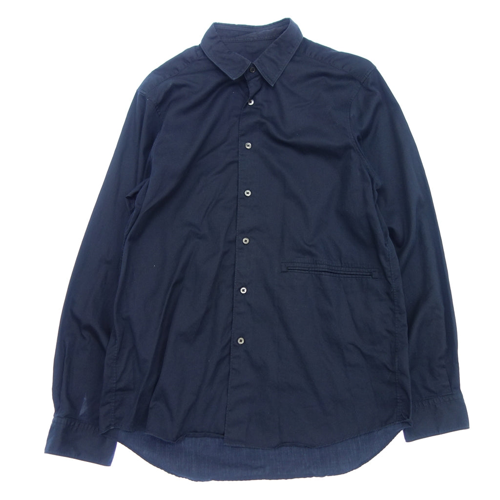 Used ◆Shinya Shirt Cotton Men's Navy 3 SHINYA [AFB34] 