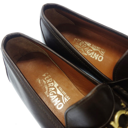 Used ◆Salvatore Ferragamo Bit Loafer Leather Shoes Gancini Brown Men's Size 8 Salvatore Ferragamo [AFC48] 