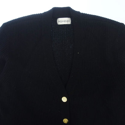 Yves Saint Laurent Knit Cardigan Gold Button Women's M Black Yves Saint Laurent [AFB4] [Used] 