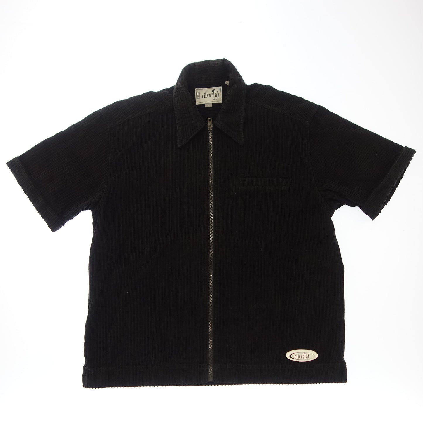 Levi's Short Sleeve Shirt Corduroy Silver Tab Vintage Men's L Black Levi's [AFB34] [Used] 