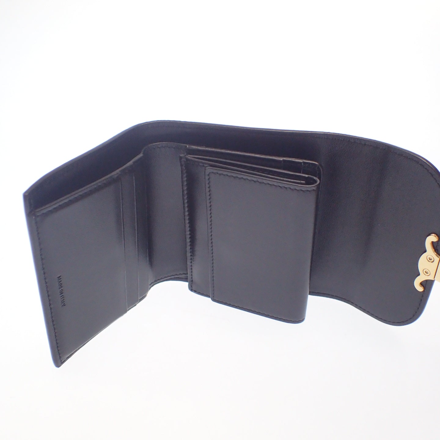 Very good condition ◆ Celine folding wallet compact wallet Triomphe gold hardware CELINE [AFI3] 