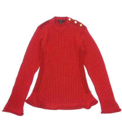 Good Condition◆Louis Vuitton Knit Sweater 100% Cashmere Gold Button 15AW RW152B Women's Size M Red LOUIS VUITTON [AFB12] 