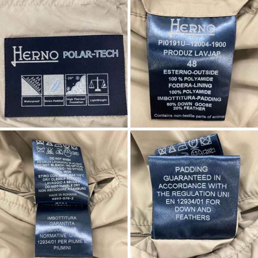 Herno 羽绒服 PI0191U 12004 Polartec 尺码 48 米色 HERNO [AFB11] 