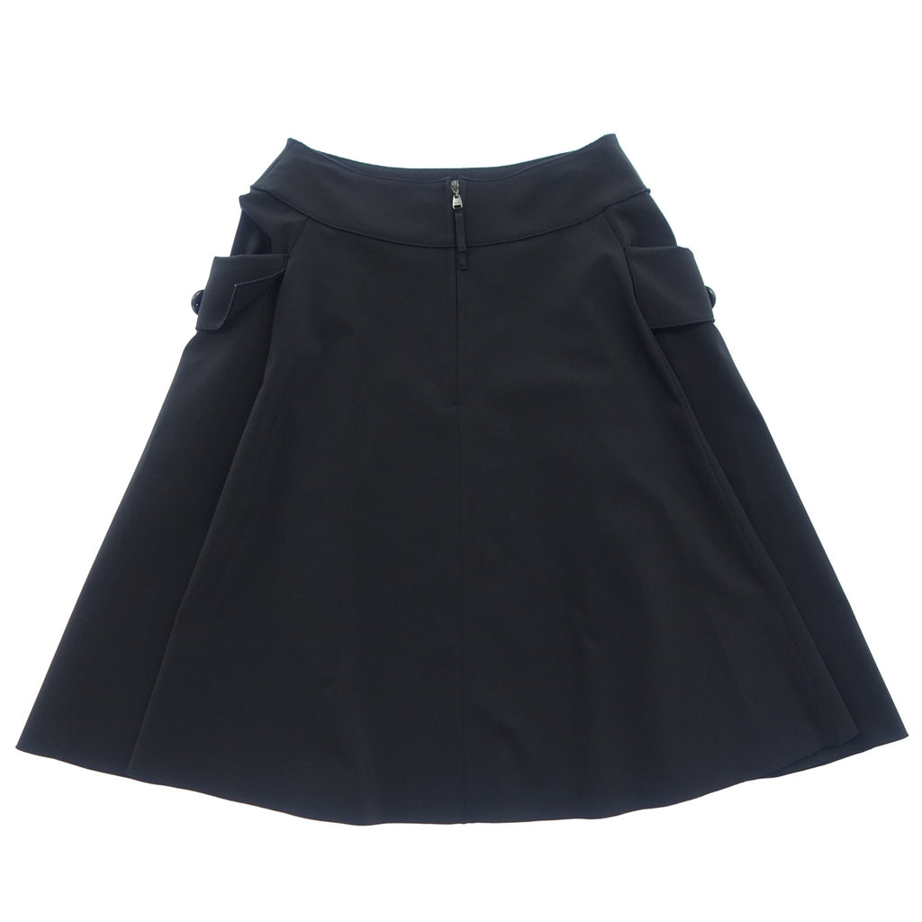 Good condition ◆ FOXEY NEW YORK Flare Skirt Pocket 25186 Women's 38 Black FOXEY NEW YORK [AFB19] 