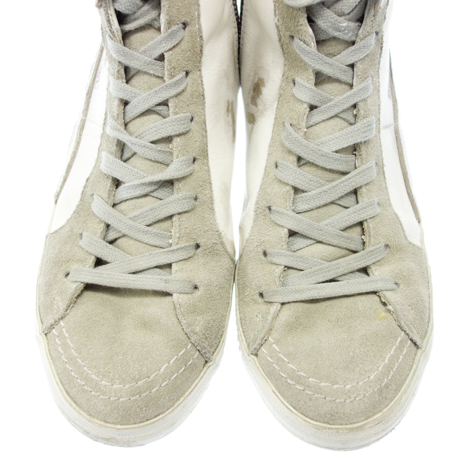 Good Condition ◆ Golden Goose Leather Sneakers Side Zip Vintage Processing SLIDE Men's 39 Gray GOLDEN GOOSE [AFC3] 