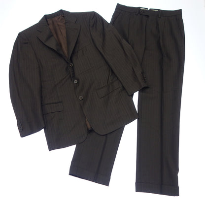 Good Condition ◆ Ermenegildo Zegna Suit Setup TRAVELER Wool Striped Men's Brown Size 44 Ermenegildo Zegna [AFB21] 