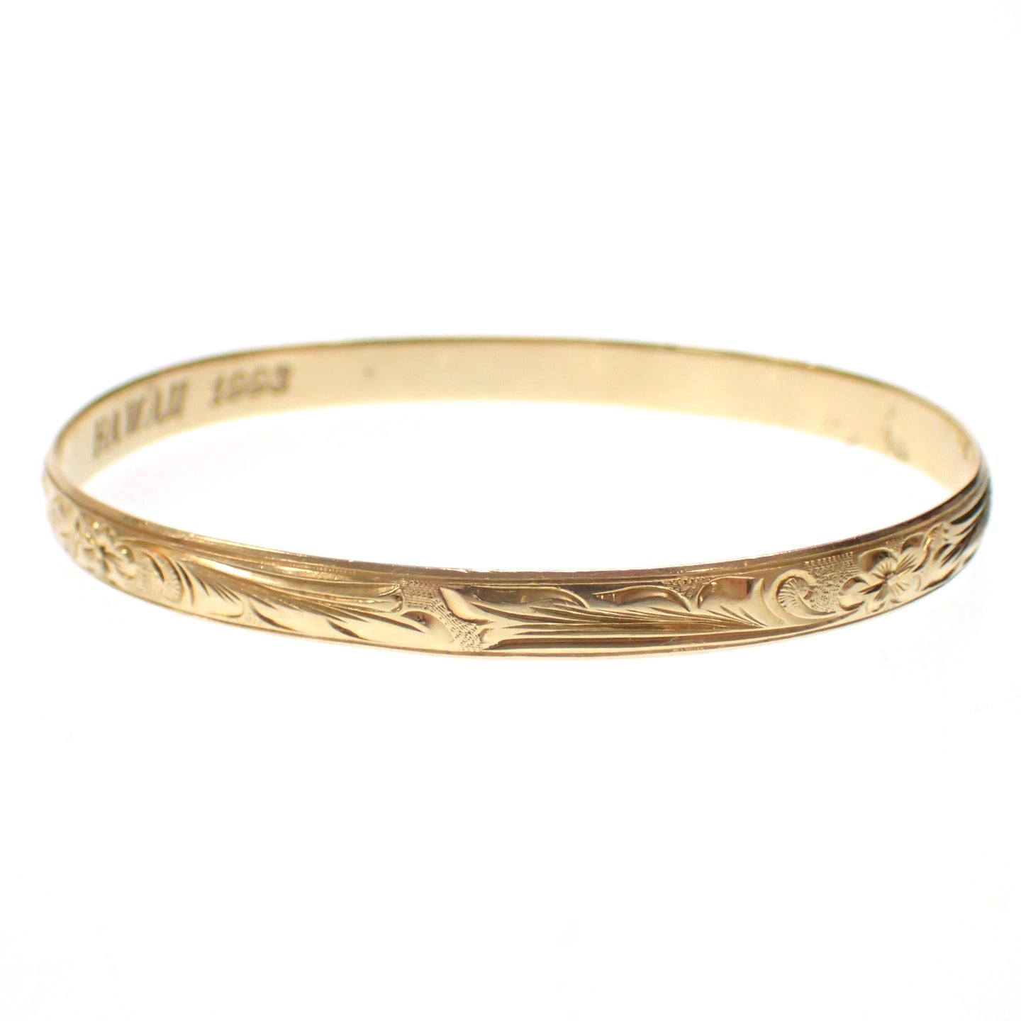 Good condition◆Hawaiian jewelry gold bracelet bangle 14K 15.42g [AFI13] 