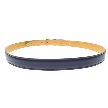 Used ◆Hermes leather belt Constance H buckle gold hardware □A carved size 65 black x gold with box HERMES [AFI18] 