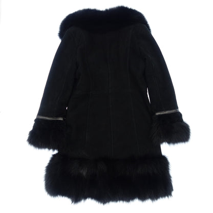 Good Condition◆Grace Class Shearling Coat Fox Fur Ladies Size 38 Black GRACE CLASS [AFG1] 