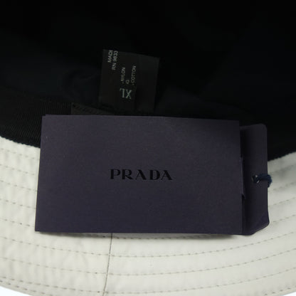 プラダ バケットハット 三角プレート 98339 ホワイト XL PRADA【AFI23】【中古】