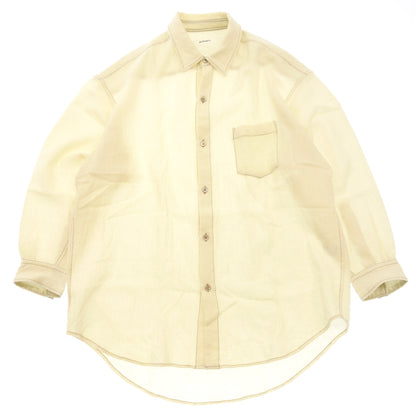 Good condition◆Sulvam long sleeve shirt oversize wool 18AW SI-B04-010 Men's S Beige sulvam [AFB9] 