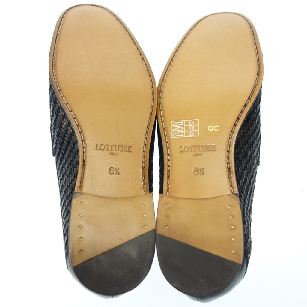 Unused ◆ LOTTUSSE Loafer L6977 Men's Black Size 6.5 LOTTUSSE [AFD14] 