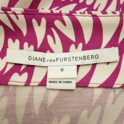 美品◆ダイアン ダイアンフォンファステンバーグ ワンピース シルク 総柄 ピンク系 サイズ0 レディース DIANE VON FURSTENBERG【AFB8】