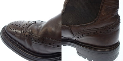 Tricker's Side Gore 靴子 Wing Tip HENRY 男式 7.5 棕色 Tricker's [AFC28] [二手] 