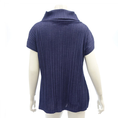 Very good condition ◆ Pleats Please High Neck Tops Cut and Sew Women's Navy Size 3 PP73-JK601 PLEATS PLEASE [AFB25] 