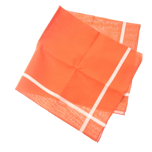 和新的一样◆爱马仕手帕 100%棉 橙色 带盒子 HERMES [AFI12] 