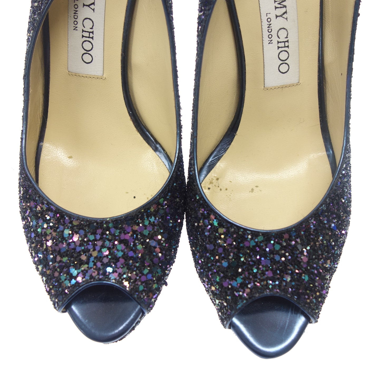 Good Condition◆JIMMY CHOO Heel Pumps Glitter Lamé Ladies Multicolor Size 38 JIMMY CHOO [AFC53] 