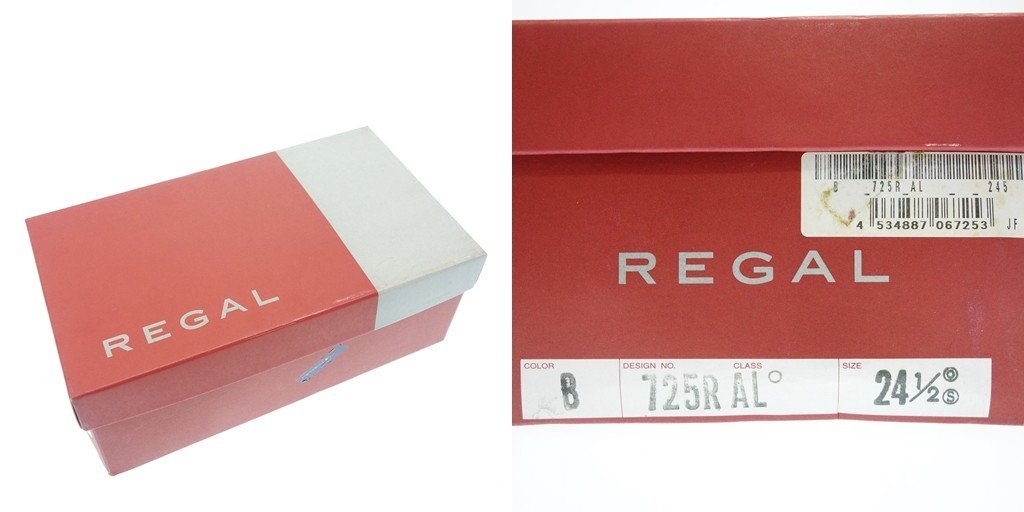 中古◆リーガル レザーシューズ ストレートチップ 725R 24.5 メンズ 黒 REGAL【AFD2】