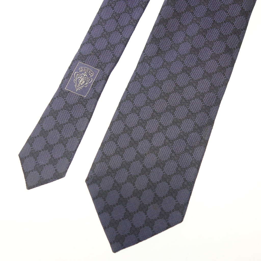 Good condition ◆ Gucci tie GG Sherry line 100% silk navy GUCCI [AFI21] 