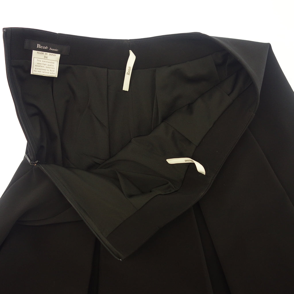 Good condition ◆ Rene basic skirt knee length ladies black size 34 Rene basic [AFB2] 