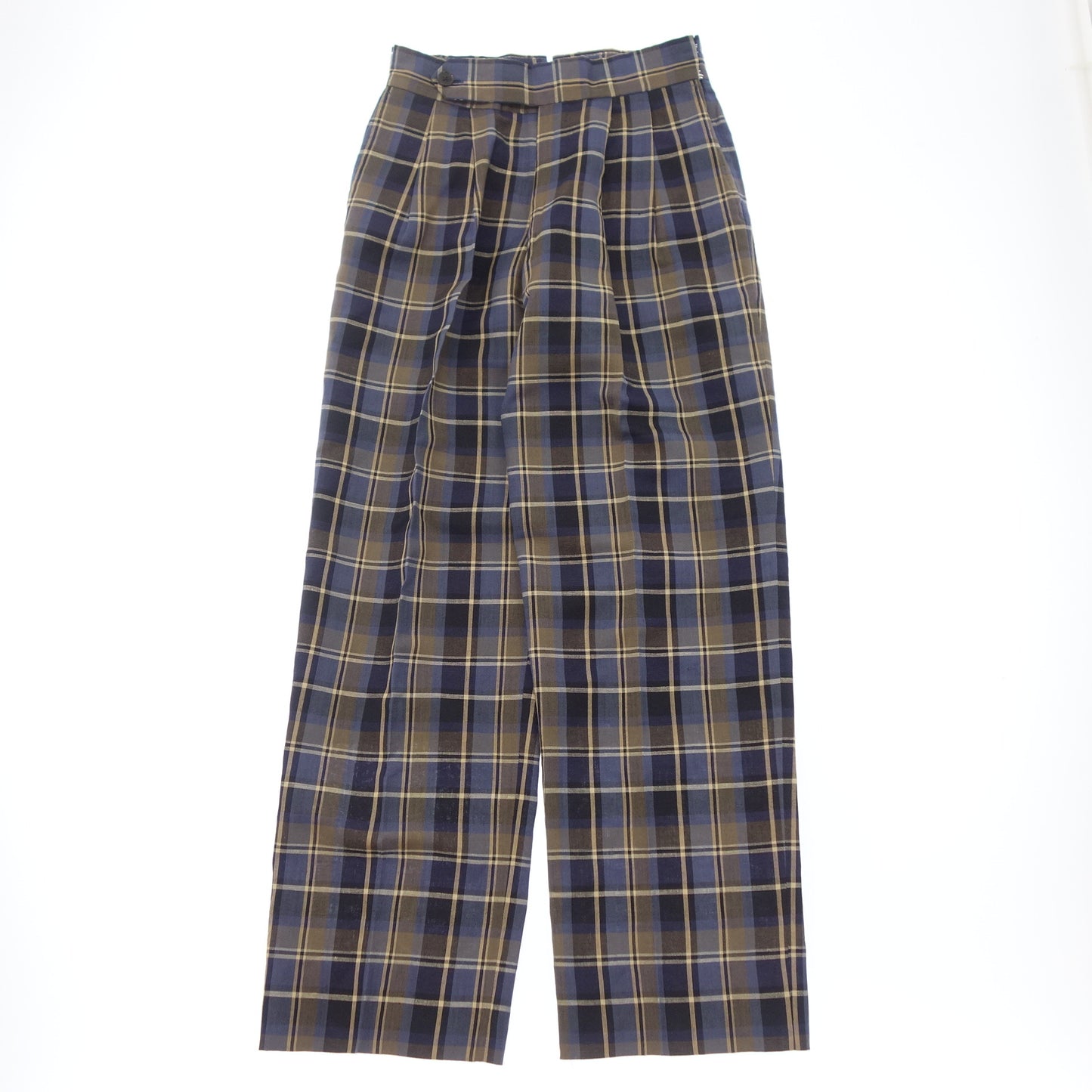 Good Condition◆Tomorrowland Pilgrim Check Pants Wool Men's Blue Size 44 TOMORROWLAND PILGRIM [AFB8] 