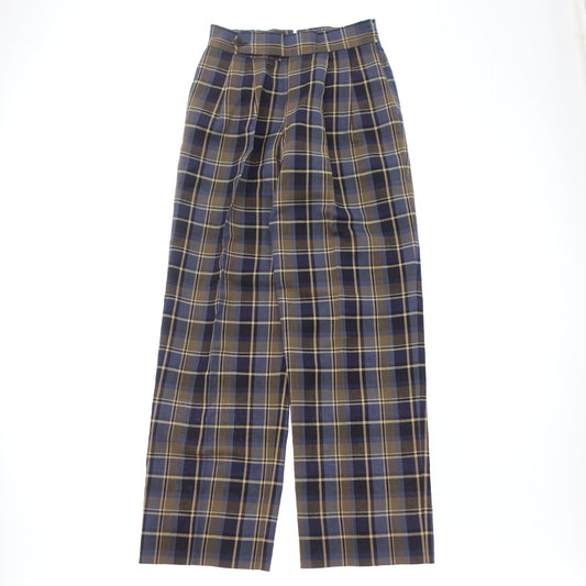 Good Condition◆Tomorrowland Pilgrim Check Pants Wool Men's Blue Size 44 TOMORROWLAND PILGRIM [AFB8] 