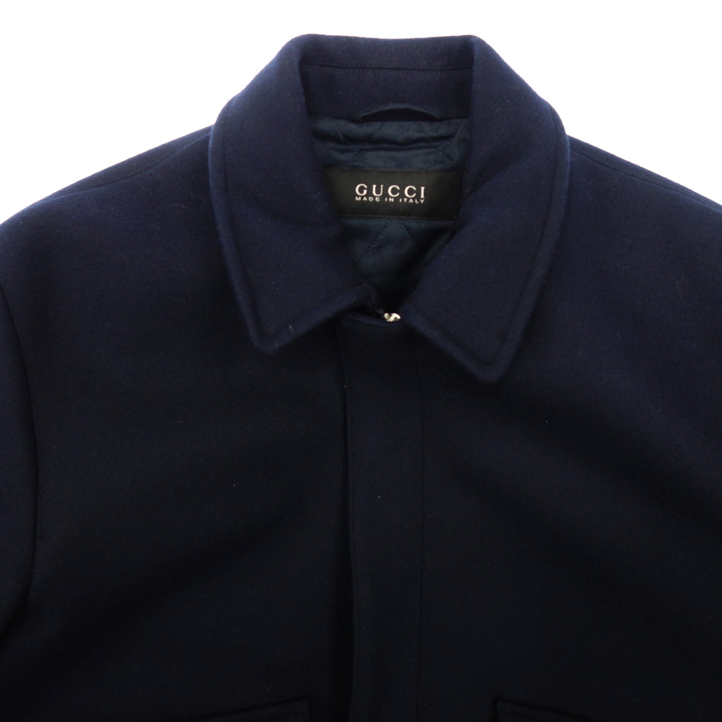 Gucci zip-up blouson Sherry line 355478 Men's 52 Navy GUCCI [AFB14] [Used] 