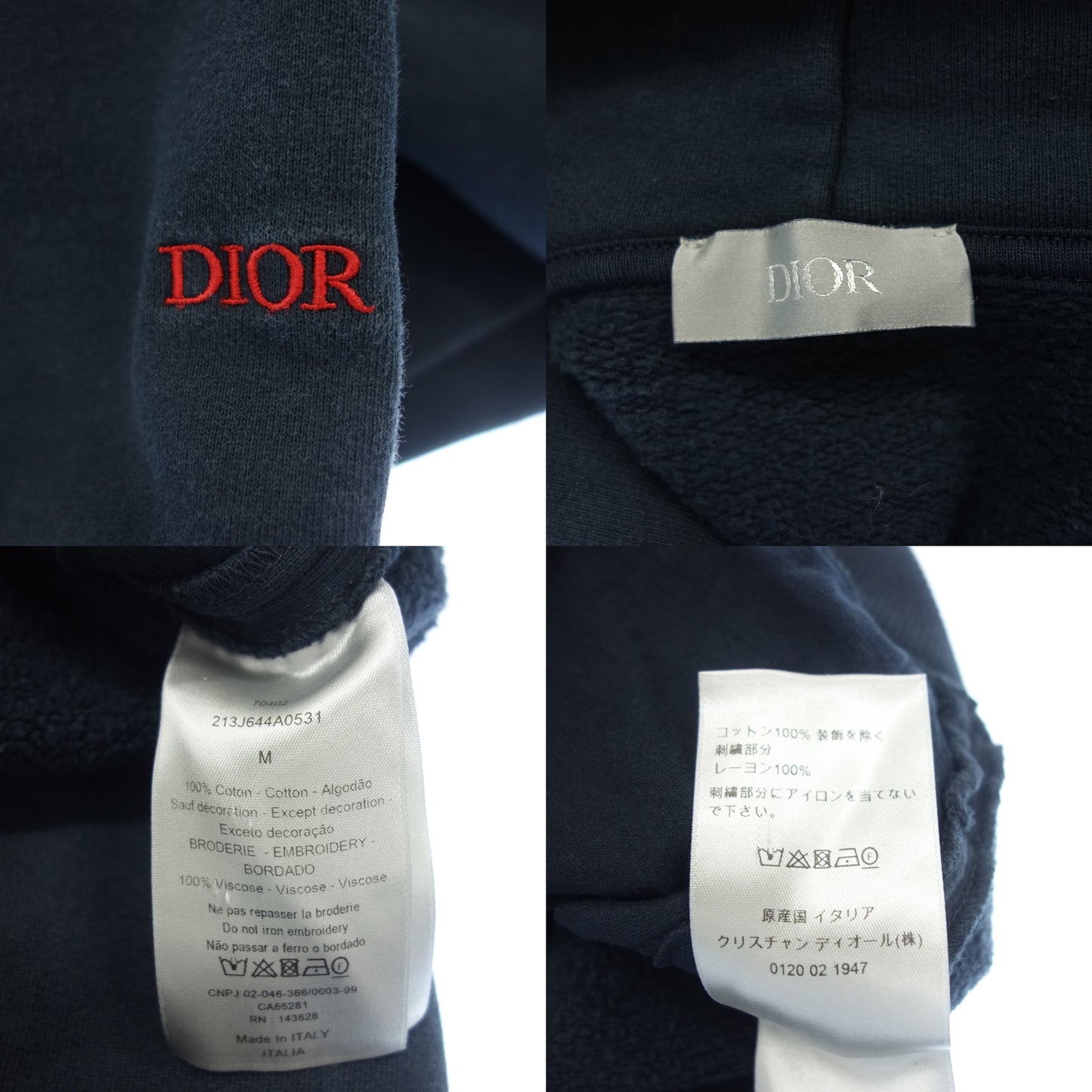 Dior Kenny Scharf 套头刺绣派克大衣 213J644A0531 男士 海军蓝 M DIOR [AFB26] [二手] 