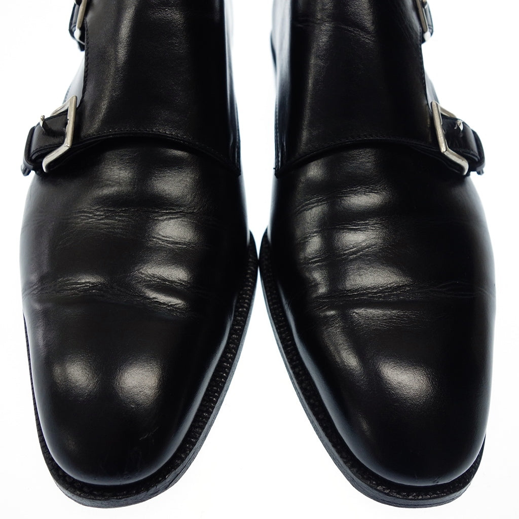 Good Condition◆Enzo Bonafe Double Monk Strap Leather Shoes Men's 6 Black Enzo Bonafe [LA] 