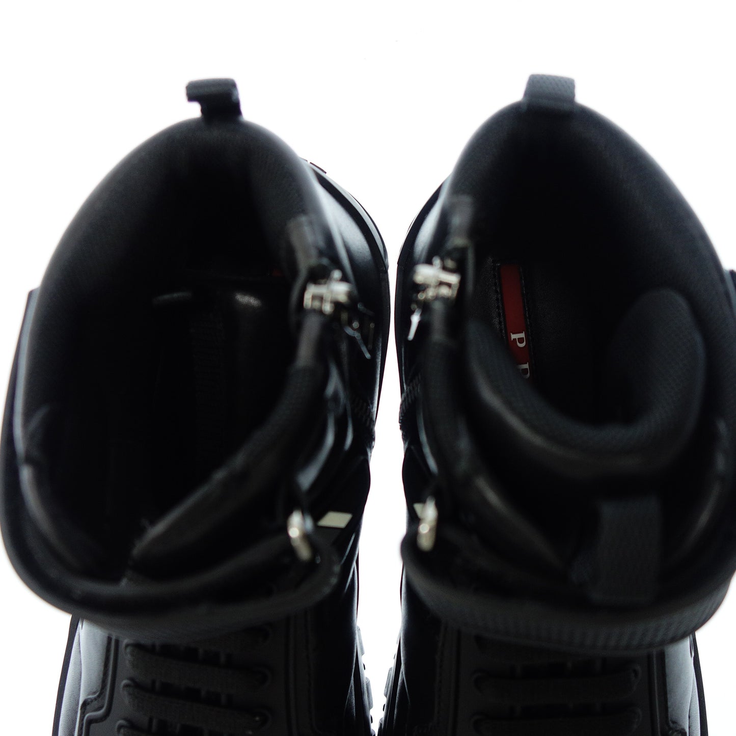 普拉达 (Prada) 高帮运动鞋 皮革侧拉链 4T3131 男士 黑色 6.5 PRADA [AFD8] [二手] 