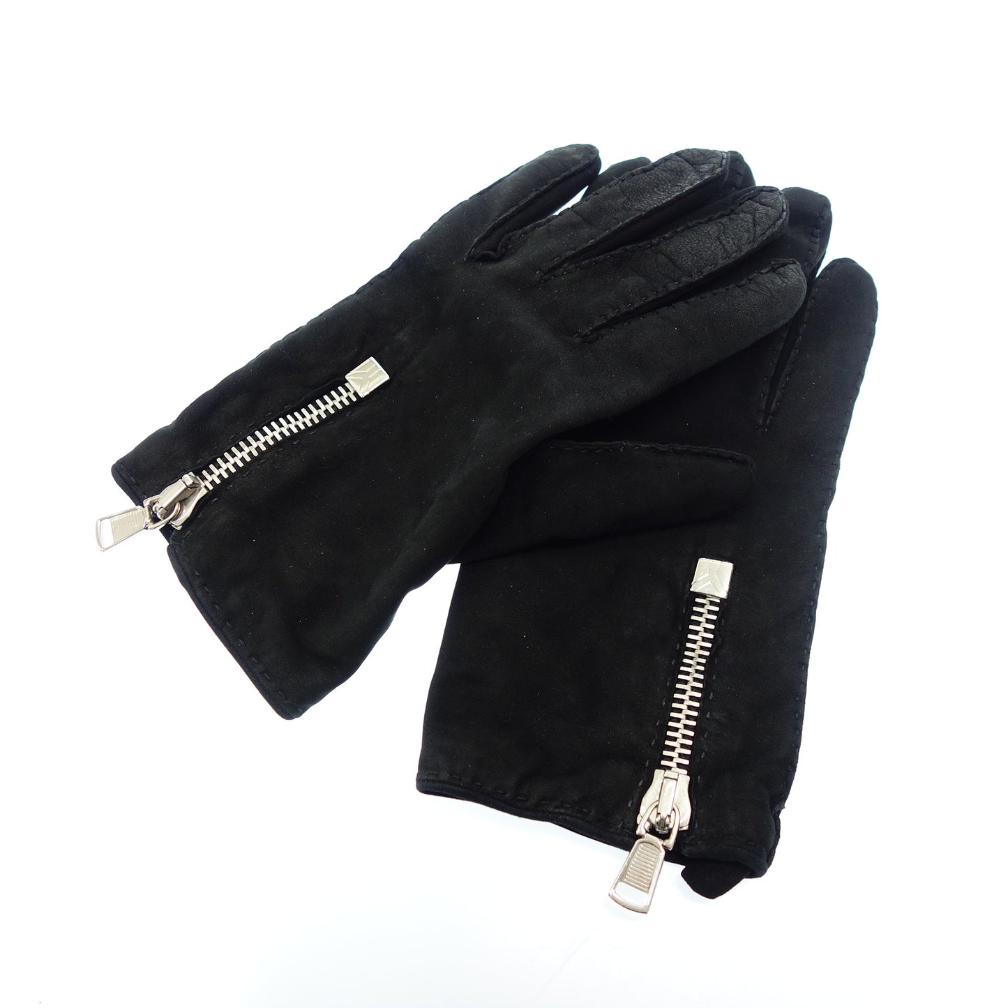 Yves Saint Laurent Suede Leather Gloves Black 9 YVES SAINT LAURENT [AFI20] [Used] 