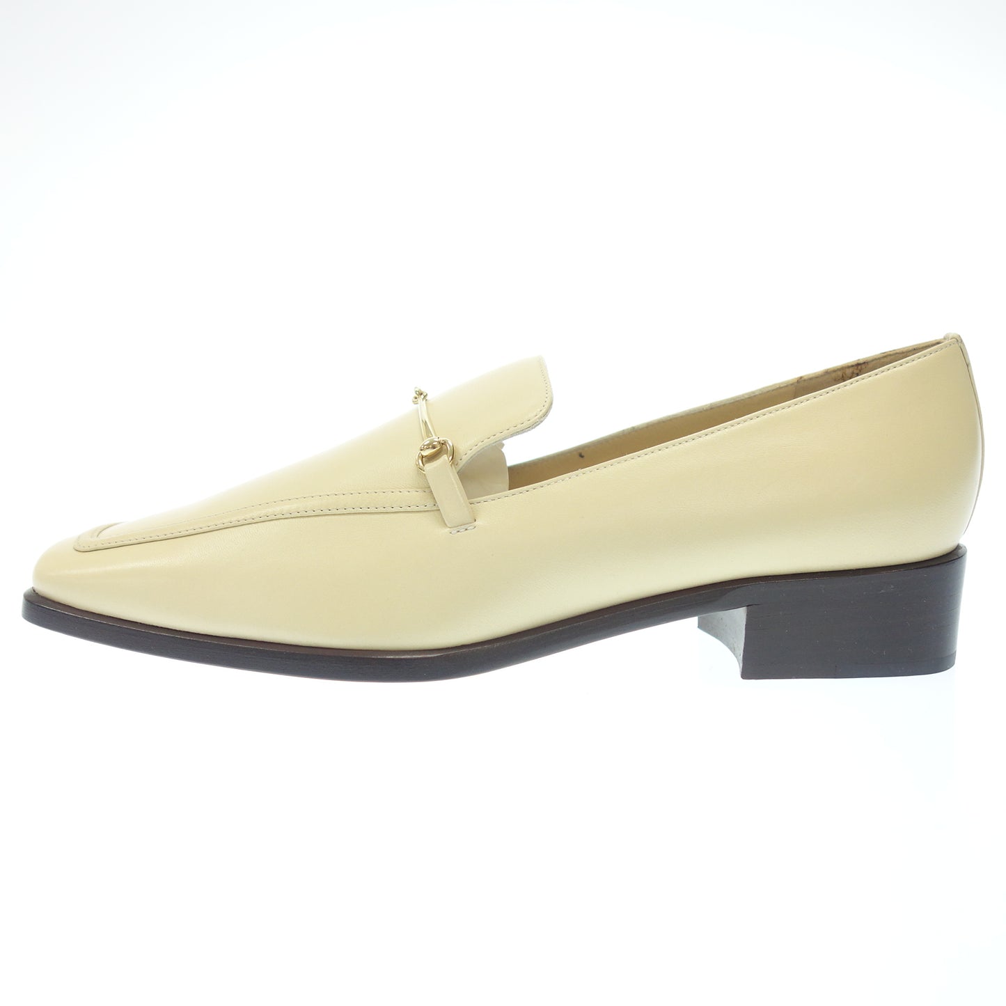 Good condition ◆ Gucci leather loafers enamel beige gold hardware size 37.5 ladies GUCCI [AFD8] 