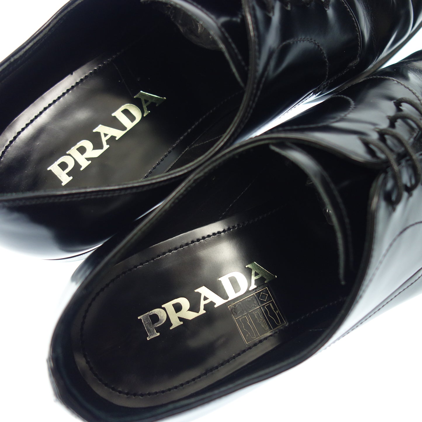 美品◆プラダ レースアップレザーシューズ ストレートチップ 2EE144 メンズ 6h 黒 PRADA【AFC54】