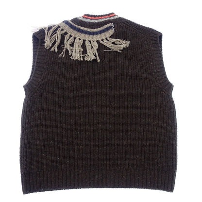 Good Condition◆Color 23AW Knit Vest Women's Brown Wool Size 2 23WCL-NO2303 Kolor [AFB5] 