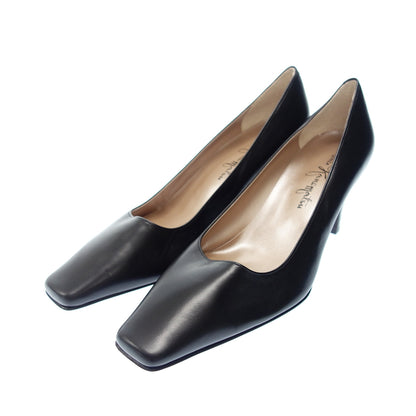 Like new◆Ginza Kanematsu Pumps Square Toe Women's 23.5cm Black GINZA Kanematsu [AFC44] 