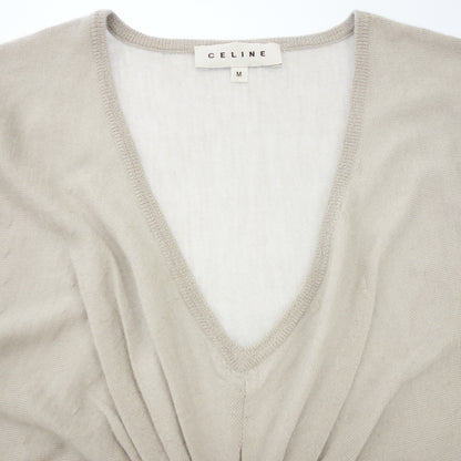 Celine Knit Sweater Silver Hardware Women's Light Gray M CELINE [AFB22] [Used] 