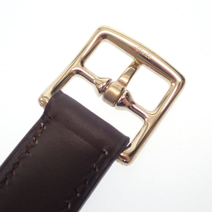 Hermes leather chain belt gold hardware □L engraved brown with box HERMES [AFI20] [Used] 