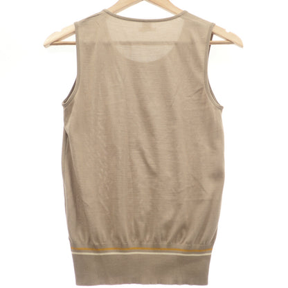 Hermes Sleeveless Tops Silk Ladies Beige 38 HERMES [AFB18] [Used] 